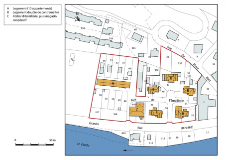 Plan-masse et de situation. © Région Bourgogne-Franche-Comté, Inventaire du patrimoine