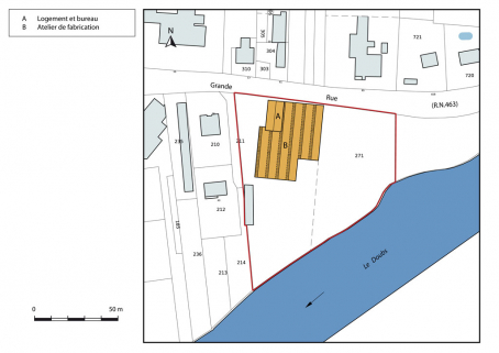 Plan-masse et de situation. © Région Bourgogne-Franche-Comté, Inventaire du patrimoine