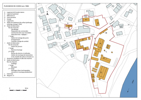 Plan-masse vers 1980. © Région Bourgogne-Franche-Comté, Inventaire du patrimoine