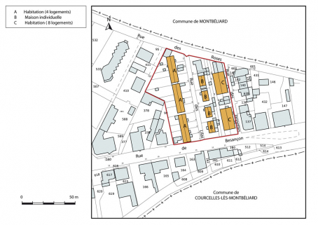 Plan-masse et de situation. © Région Bourgogne-Franche-Comté, Inventaire du patrimoine