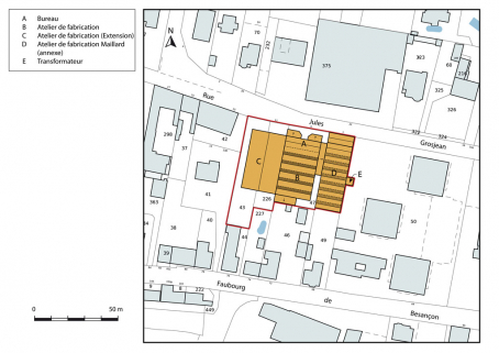 Plan-masse et de situation. © Région Bourgogne-Franche-Comté, Inventaire du patrimoine