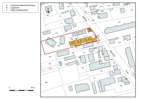 Plan-masse et de situation. © Région Bourgogne-Franche-Comté, Inventaire du patrimoine