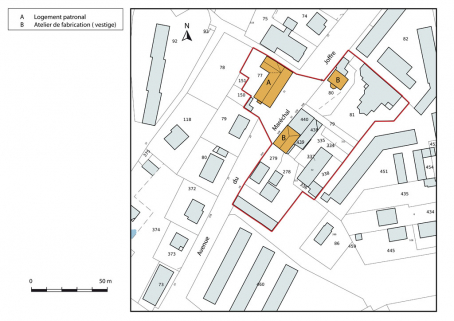 Plan-masse et de situation. © Région Bourgogne-Franche-Comté, Inventaire du patrimoine