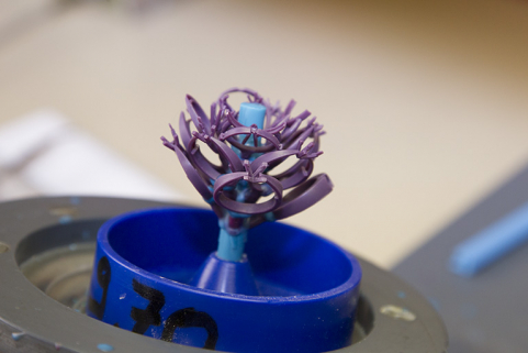 Fonte à la cire perdue : l'arbre formé par les tirages en cire. © Région Bourgogne-Franche-Comté, Inventaire du patrimoine