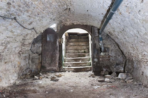 Intérieur : sous-sol, entrée du côté de la rue Thiers. © Région Bourgogne-Franche-Comté, Inventaire du patrimoine