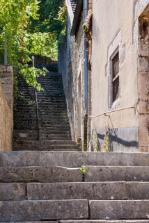 Escalier reliant la Grande Rue au château © Région Bourgogne-Franche-Comté, Inventaire du patrimoine