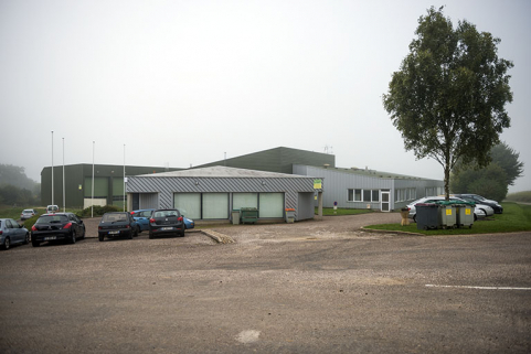 Façade nord-est du hall d'exposition.  © Région Bourgogne-Franche-Comté, Inventaire du patrimoine