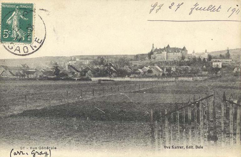 Vue générale ouest sur une carte postale ancienne © Archives départementales de la Haute-Saône Vue générale ouest sur une carte postale ancienne © Archives départementales de la Haute-Saône