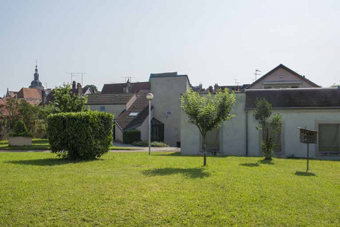 Vue d'ensemble des façades postérieures nord-ouest de la cantine. © Région Bourgogne-Franche-Comté, Inventaire du patrimoine