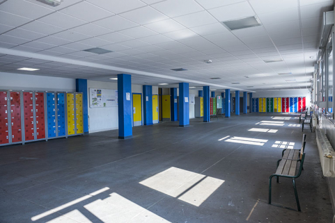 Vue intérieure de préau. © Région Bourgogne-Franche-Comté, Inventaire du patrimoine