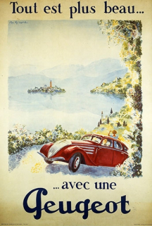 Affiche publicitaire Peugeot. © Région Bourgogne-Franche-Comté, Inventaire du patrimoine Affiche publicitaire Peugeot. © Région Bourgogne-Franche-Comté, Inventaire du patrimoine