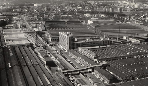 Vue aérienne depuis l'est en 1968. © Région Bourgogne-Franche-Comté, Inventaire du patrimoine Vue aérienne depuis l'est en 1968. © Région Bourgogne-Franche-Comté, Inventaire du patrimoine