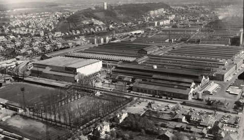Vue d'ensemble de la partie nord-ouest en 1968. © Région Bourgogne-Franche-Comté, Inventaire du patrimoine Vue d'ensemble de la partie nord-ouest en 1968. © Région Bourgogne-Franche-Comté, Inventaire du patrimoine