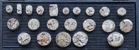 Mouvements de montre mécanique en différents calibres. © Région Bourgogne-Franche-Comté, Inventaire du patrimoine