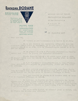 Papier à en-tête de la société Raymond Dodane, 1943 © Région Bourgogne-Franche-Comté, Inventaire du patrimoine Papier à en-tête de la société Raymond Dodane, 1943 © Région Bourgogne-Franche-Comté, Inventaire du patrimoine