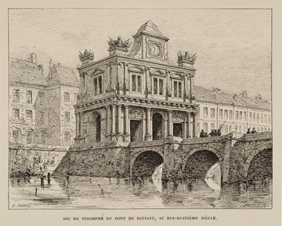 Arc de triomphe du pont de Battant, au dix-huitième siècle, décennie 1880 © Région Bourgogne-Franche-Comté, Inventaire du patrimoine Arc de triomphe du pont de Battant, au dix-huitième siècle, décennie 1880 © Région Bourgogne-Franche-Comté, Inventaire du patrimoine