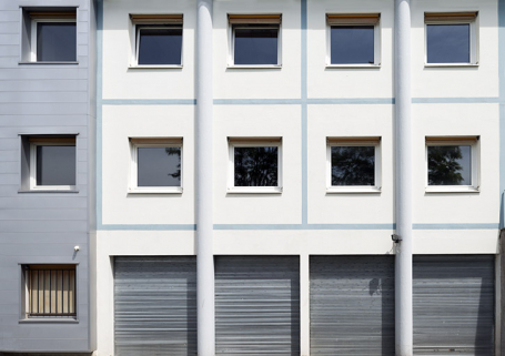 Détail de façade postérieure ouest de l'externat ouest. © Région Bourgogne-Franche-Comté, Inventaire du patrimoine