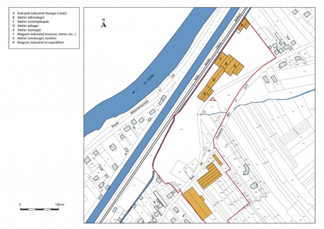 Plan-masse et de situation. Extrait du plan cadastral numérisé, section A, échelle 1:2000. © Région Bourgogne-Franche-Comté, Inventaire du patrimoine