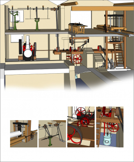 Schéma de distribution de la force motrice. © Région Bourgogne-Franche-Comté, Inventaire du patrimoine