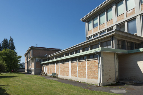 Angle nord est du bâtiment d'externat, transformateur, chaufferie (ex-Garnier). © Région Bourgogne-Franche-Comté, Inventaire du patrimoine