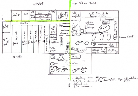 [Croquis de plan de distribution et datation], 3 juillet 2014 © Région Bourgogne-Franche-Comté, Inventaire du patrimoine