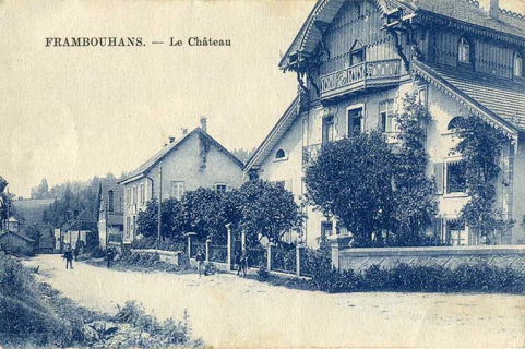 Frambouhans. - Le Château, carte postale, 1ère moitié 20e siècle (avant le 15 janvier 1928). © Région Bourgogne-Franche-Comté, Inventaire du patrimoine Frambouhans. - Le Château, carte postale, 1ère moitié 20e siècle (avant le 15 janvier 1928). © Région Bourgogne-Franche-Comté, Inventaire du patrimoine