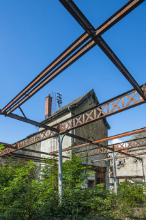Charpente métallique de l'atelier de fabrication. © Région Bourgogne-Franche-Comté, Inventaire du patrimoine