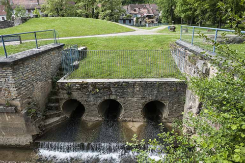 Vestiges des évacuations des turbines hydrauliques. © Région Bourgogne-Franche-Comté, Inventaire du patrimoine