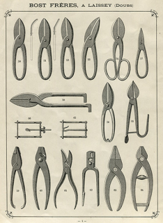 [Forces, pinces diverses, etc.], catalogue Bost Frères, 1907. © Région Bourgogne-Franche-Comté, Inventaire du patrimoine