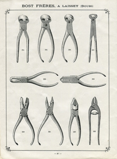 [Tenailles et pinces], catalogue Bost Frères, 1907. © Région Bourgogne-Franche-Comté, Inventaire du patrimoine