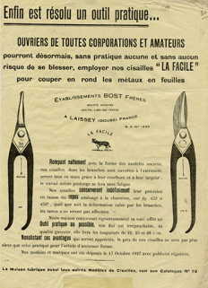 Cisaille "La Facile", document publicitaire, s.d. [vers 1930]. © Région Bourgogne-Franche-Comté, Inventaire du patrimoine