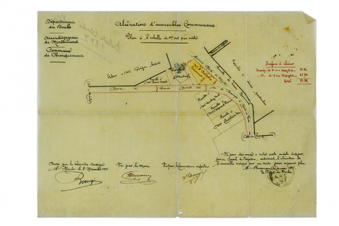 Aliénation d'immeubles communaux [terrain au 1 rue Victor Hugo à aliéner à A. Delastre], 8 novembre 1896 © Région Bourgogne-Franche-Comté, Inventaire du patrimoine