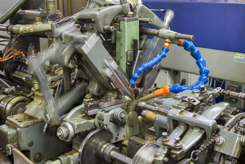 Machine à décolleter ancienne en fonctionnement. © Région Bourgogne-Franche-Comté, Inventaire du patrimoine