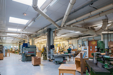 Ateliers : menuiserie, vue intérieure. © Région Bourgogne-Franche-Comté, Inventaire du patrimoine