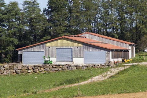 Angle sud-est, pignon sud de l'étable ouest. © Région Bourgogne-Franche-Comté, Inventaire du patrimoine