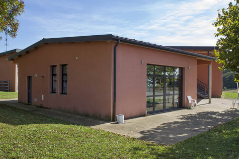 Angle nord-ouest du foyer des stagaires. © Région Bourgogne-Franche-Comté, Inventaire du patrimoine