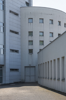 Détail de l'articulation entre l'ouest de la rotonde centrale, l'internat-externat et l'administration. © Région Bourgogne-Franche-Comté, Inventaire du patrimoine