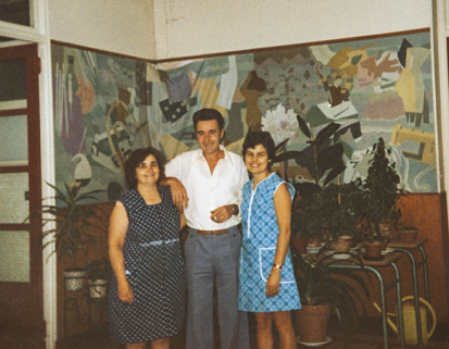 Peinture murale de Robert Génicot dans le hall du lycée. © Région Bourgogne-Franche-Comté, Inventaire du patrimoine