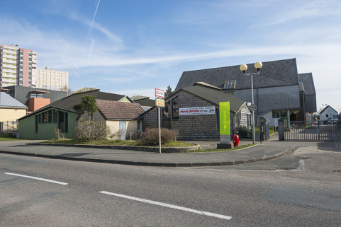Entrée nord-ouest de la rue d'Alembert, donnant sur la place via la rue vers le nord. © Région Bourgogne-Franche-Comté, Inventaire du patrimoine
