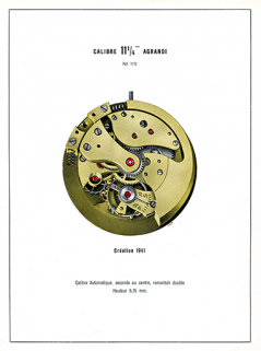 Calibre 11 1/4''' agrandi. Ref. 1173. Création 1941. Calibre Automatique, seconde au centre, remontoir double. Hauteur 5,75 mm, 1949. © Région Bourgogne-Franche-Comté, Inventaire du patrimoine Calibre 11 1/4''' agrandi. Ref. 1173. Création 1941. Calibre Automatique, seconde au centre, remontoir double. Hauteur 5,75 mm, 1949. © Région Bourgogne-Franche-Comté, Inventaire du patrimoine