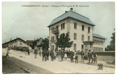 Usine d'ébauches de montres et de montres Guillaume (13-15 Grande Rue) : Charquemont (Doubs) - Fabrique d'horlogerie de M. Guillaume, 1912. © Région Bourgogne-Franche-Comté, Inventaire du patrimoine Usine d'ébauches de montres et de montres Guillaume (13-15 Grande Rue) : Charquemont (Doubs) - Fabrique d'horlogerie de M. Guillaume, 1912. © Région Bourgogne-Franche-Comté, Inventaire du patrimoine