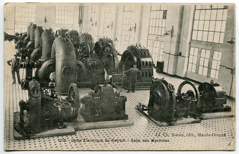 1013. Usine électrique du Refrain - Salle des machines, carte postale, [décennies 1910-1920 (avant 1917)]. © Région Bourgogne-Franche-Comté, Inventaire du patrimoine