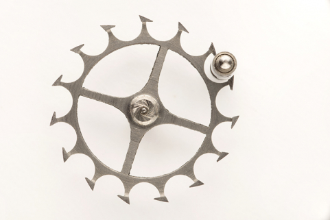 Position du cylindre et de sa roue, vue à la verticale. © Région Bourgogne-Franche-Comté, Inventaire du patrimoine