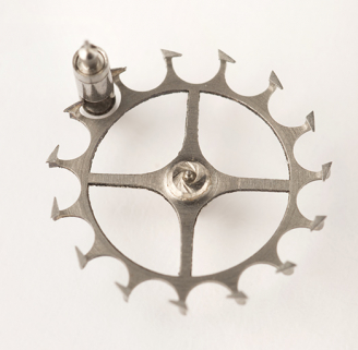 Entrée d'une dent de la roue dans le cylindre. © Région Bourgogne-Franche-Comté, Inventaire du patrimoine