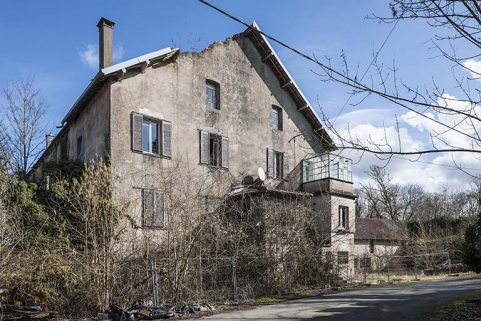 Pignon sud de l'ateler de minoterie (logement au premier plan). © Région Bourgogne-Franche-Comté, Inventaire du patrimoine