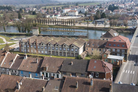 Vue plongeante sur les bâtiments subsistants. © Région Bourgogne-Franche-Comté, Inventaire du patrimoine