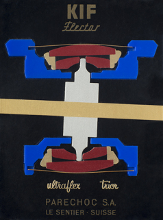 Maquette d'amortisseur de chocs Flector : déplacement des éléments en cas de choc © Région Bourgogne-Franche-Comté, Inventaire du patrimoine