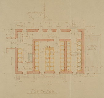 Commune de Fessevillers. Projet de construction d’une fruitière. Plans. Sous-sol, 1932. © Région Bourgogne-Franche-Comté, Inventaire du patrimoine