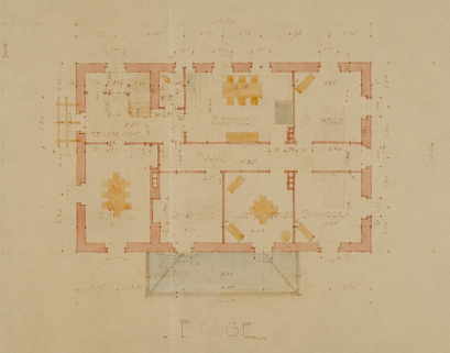 Commune de Fessevillers. Projet de construction d’une fruitière. Plans. Etage, 1932. © Région Bourgogne-Franche-Comté, Inventaire du patrimoine