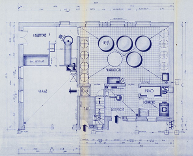 Société coopérative de fromagerie de Charmauvillers. Projet de construction d’un chalet fruitière. [Plans. Détail :] Rez-de-chaussée, 21 mars 1963. © Région Bourgogne-Franche-Comté, Inventaire du patrimoine